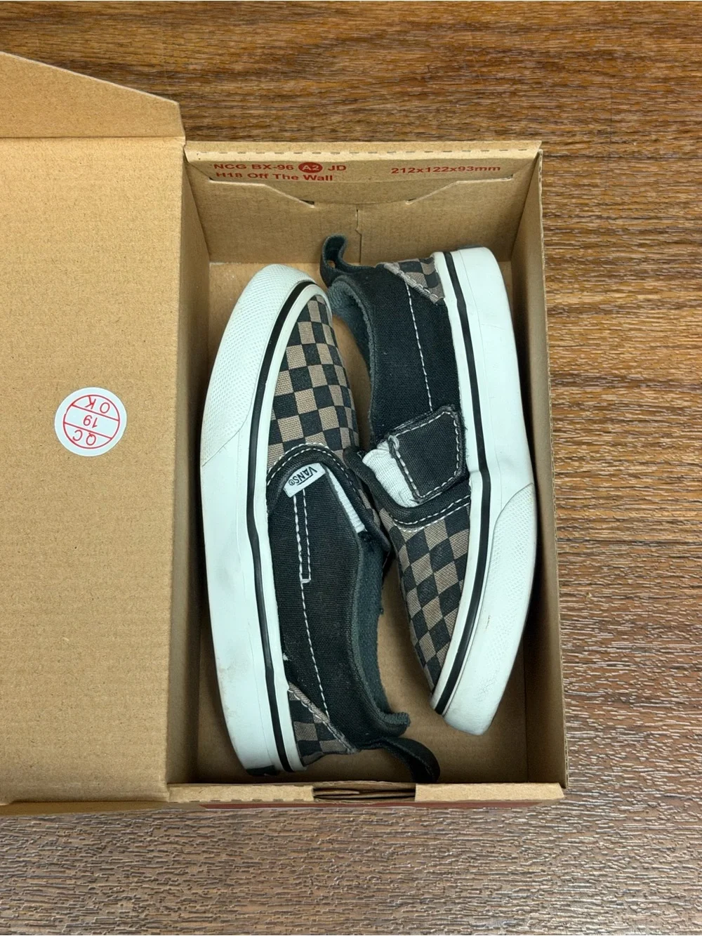 Vans Toddler Classic Slip-On V Checkerboard Black Pewter Size 8.5
